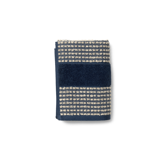 JUNA Check Hand Towel, Dark Blue
