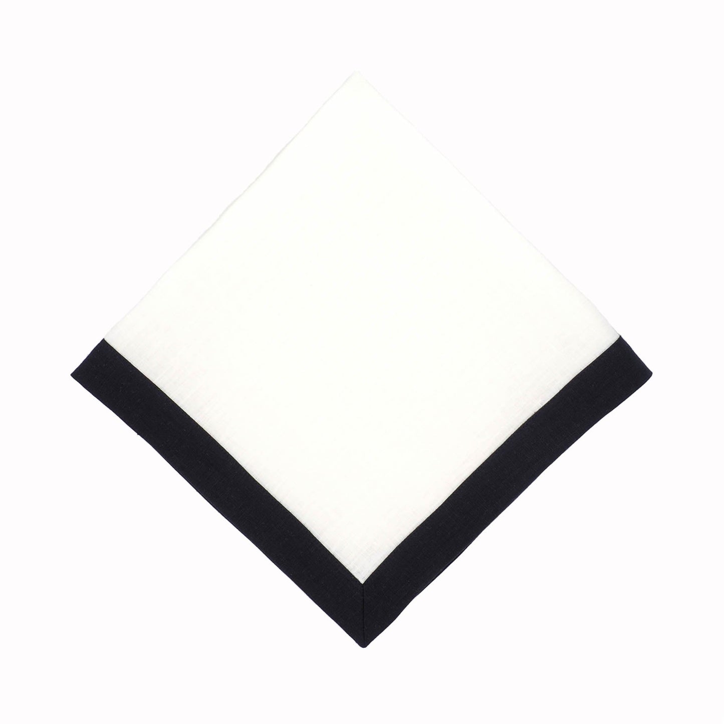 Linen Napkins With Black Borders, Set of 4