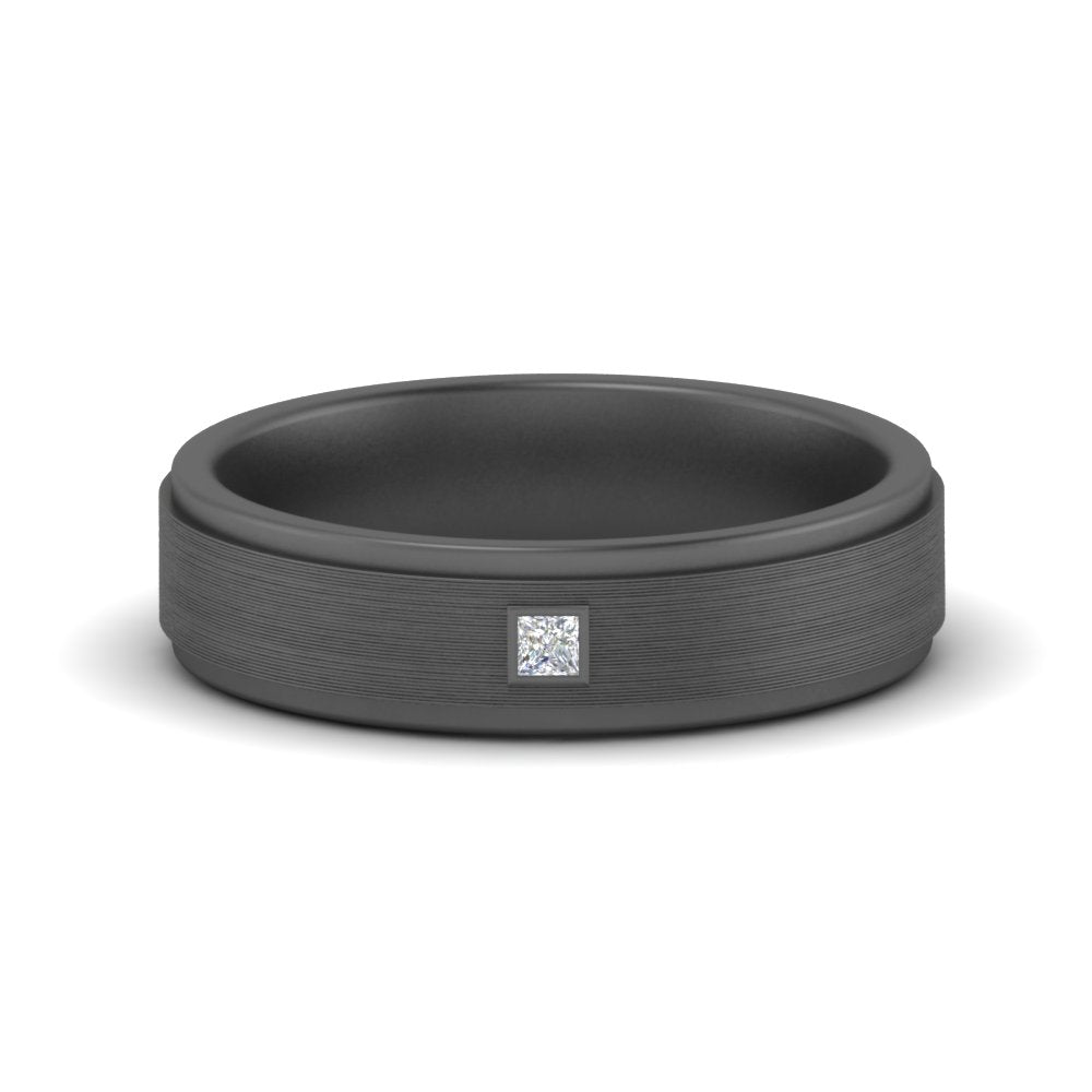 Mens Princess Cut 2 Tone Band