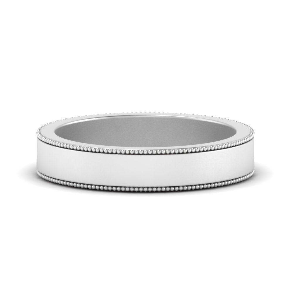Flat Milgrain Mens Wedding Band