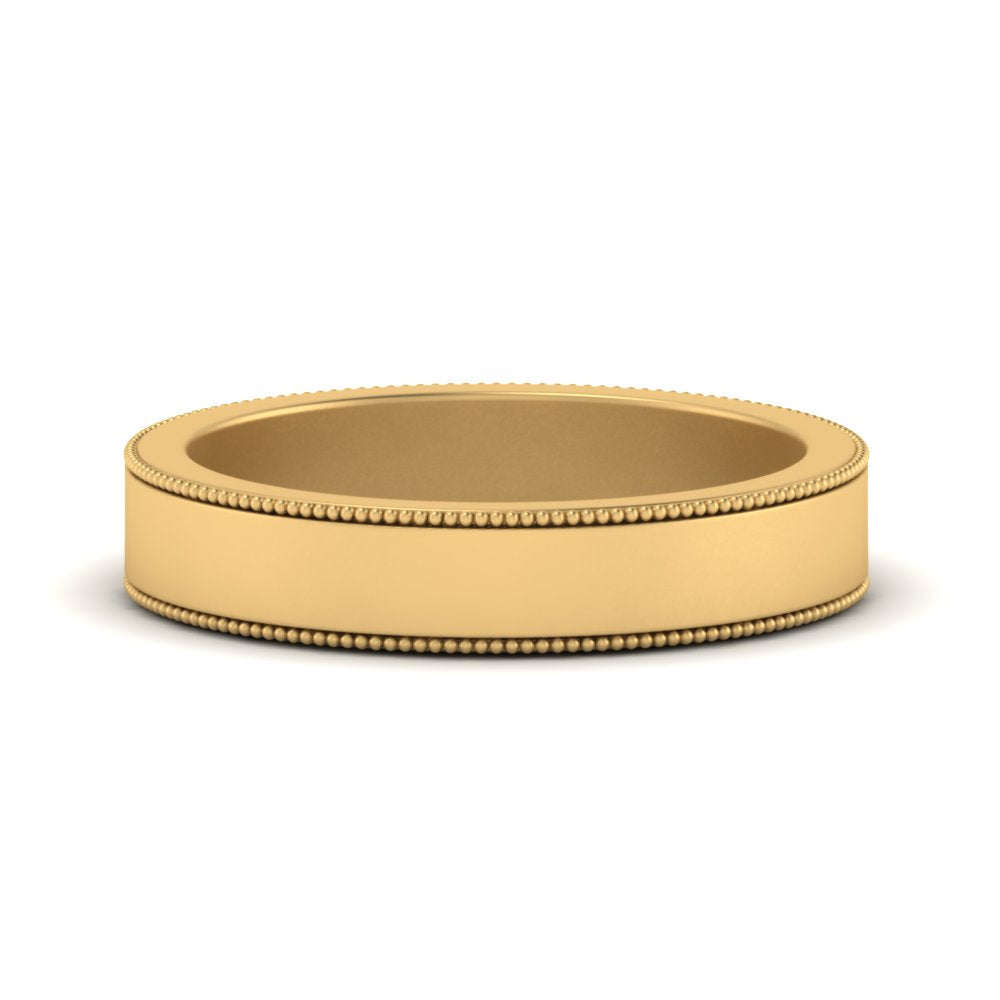 Flat Milgrain Mens Wedding Band