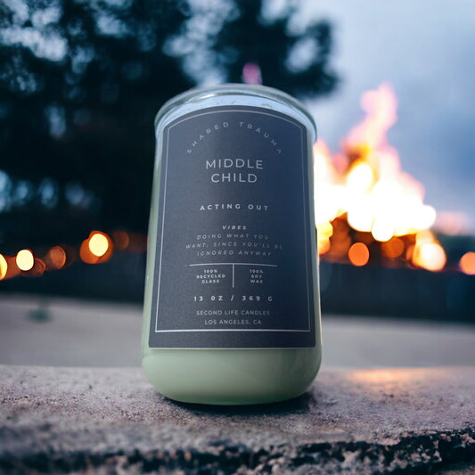 - 12.5 Oz, Crackling Wood Wick - Shared Trauma: Middle Child Candle