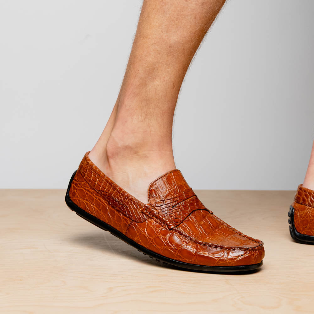 31-103-CGM MONZA Crocodile Driver, Cognac