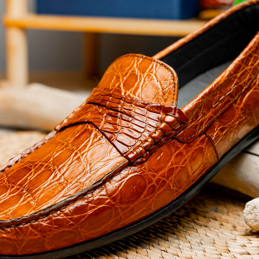 31-103-CGM MONZA Crocodile Driver, Cognac