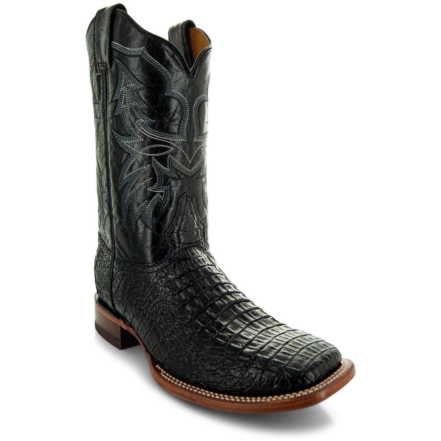 Black Caiman Belly Print Men's Cowboy Boots H4001