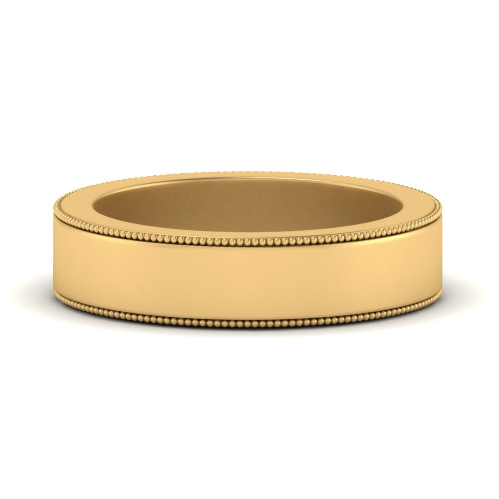 Flat Milgrain Mens Wedding Band