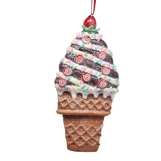Claydough Ice Cream Ornament - Chocolate