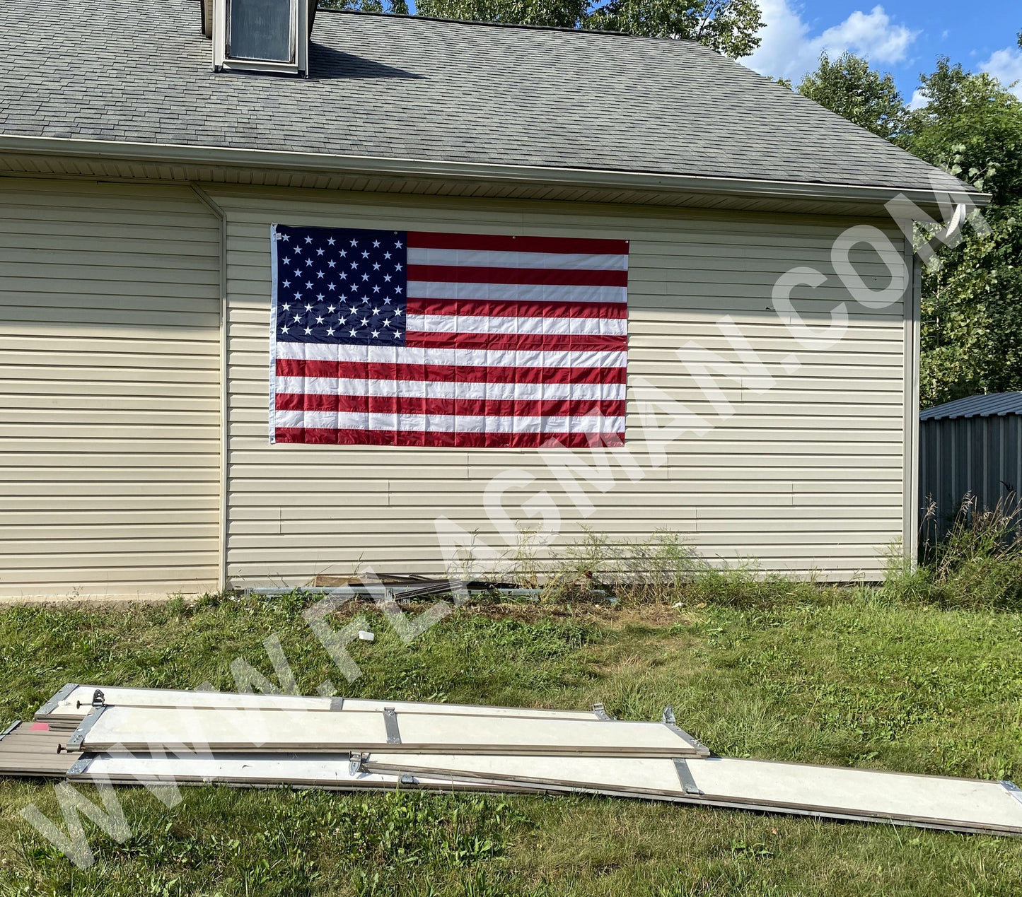 WallSafe™ Nylon Wall-Mounted American Flag | Reinforced Edge Grommets | Made in USA